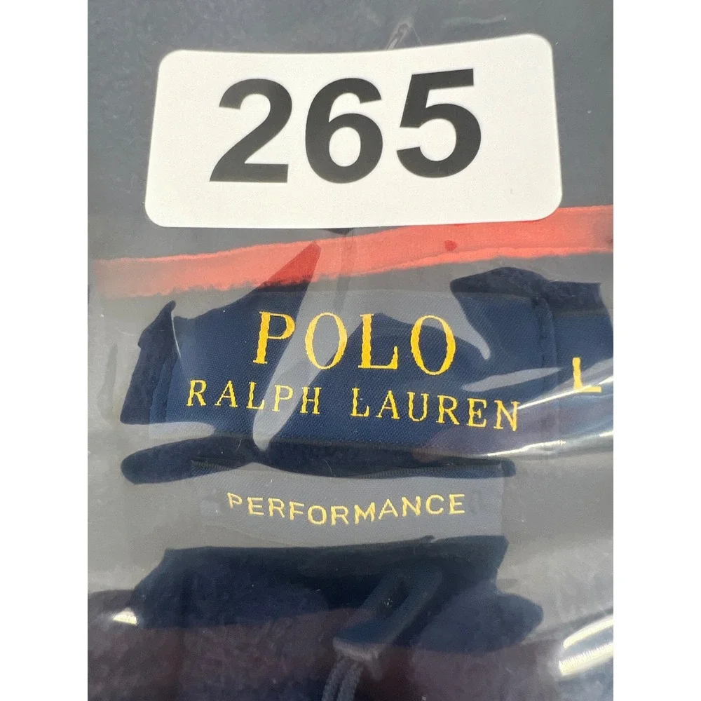 Polo Ralph Lauren‎ Navy Blue Fleece Vest Performance Orange Logo Size L